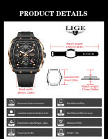 Reloj De Pulsera De Cuarzo LIGE Para Hombre Marca Top Lujo Deportivo Militar Casual Con Cronógrafo Y Resistencia Al Agua - details 3