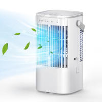 PORCHEDDU Refrigerador portátil, mini refrigerador de Aire 4 en 1 con Tanque de Agua de 900 ml, 4 velocidades de ventilador, 2 Modos de rociado, ossilación de 90 °, Luces de Colores, temporizador para oficina en casa - details 0