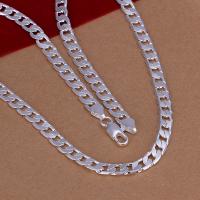 Collar De Plata Sólida 6MM Para Hombres Y Mujeres Exquisito Noble Lujo Encanto Moda Cadena De Boda Joyería Fina De Negocios - details 0