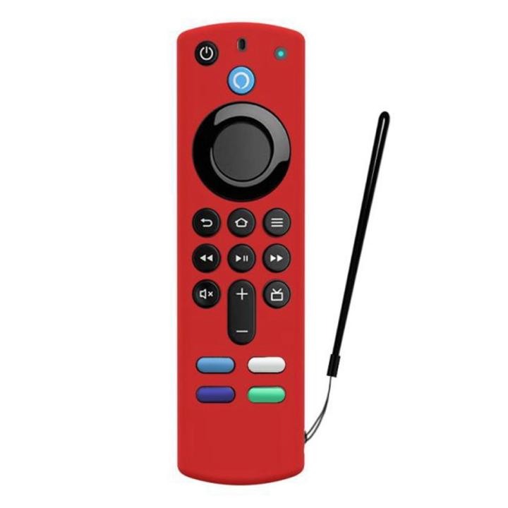 Funda de silicona para mando a distancia Fire TV Stick 4K de tercera generación, Protector antideslizante para mando a distancia de tercera generación (rojo)