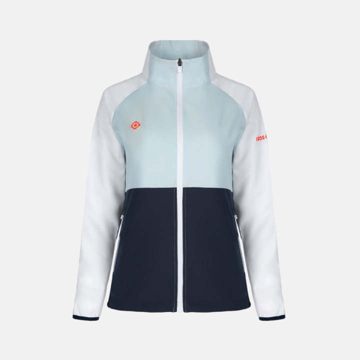 Izas - Chaqueta Técnica Deportiva con Capucha para Mujer - BARR M S/C - Tejido Bielástico - Ideal para Senderismo - BARR-W-S-C-Navy-Blue-Light-Blue - Tallas XS-2XL