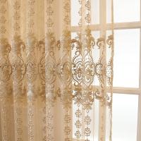 Cortina De Ventana Europea Estilo Atmósfera Hueca Y Desdobleable Para Sala De Estar 100% Poliéster Translúcida Con Bordado Soluble En Agua - details 2