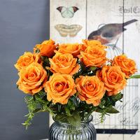 Flores Artificiales De Seda Naranja Rosa Para Decoración De Boda Tamaño Grande Y Realista Uso En Aniversarios Baños De Natación Cumpleaños Bodas Showers Decoración De Hogar Y Jardín - details 0