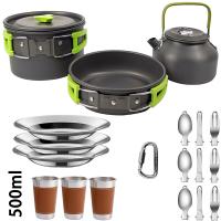 Juego De Cocina Para Camping LISM 2-3 Personas Sartenes Antideslizantes Viaje Picnic Teapot Conjunto De Ollas De Aluminio Plegable - details 18