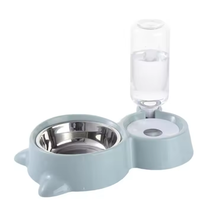 Tazón De Gato 2 En 1 Con Dispensador De Agua Y Alimento Almacenamiento Automático Contenedor Para Mascotas Perro Y Gato - 1