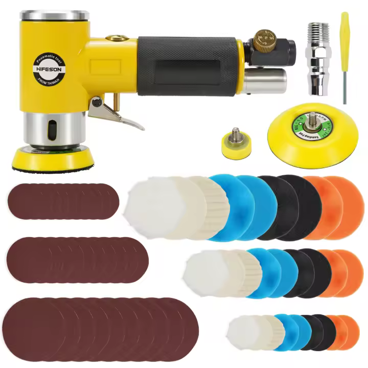 Nueva Herramienta Pneumática De Pulido Orbit Air Sander Mini Conjunto De 1"/2"/3" Para Pintura De Coches Velocidad Alta Pulidora Aireada - 1