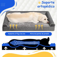 Cama Perro Grande XXL 121x76x18cm Cama para Perros Grandes, Cama Ortopédica para Perros, Sofá para Perros Lavable y Desenfundable, Gris - details 2