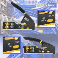Herramienta De Crimpado RJ45 ZoeRax Para Conectores Pass through Cat6 Cat5 Cat5e Y Terminales RJ12 Herramienta De Cableado De Red - details 4