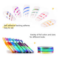 18Pcs Cinta De Uñas Adhesiva En Colores De Dulces Para Arte De Uñas DIY Decoración De Manicura Estilo Mermaid Tamaño 3 - details 1