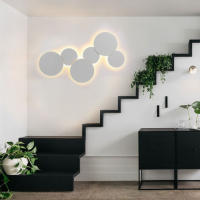 Lámpara de pared led Redonda Modern with interruptor tacthil, decoración para Sala de estar, Dormitory, lámpara de pared Blanca de 20 cm, Luz Cálida - details 3