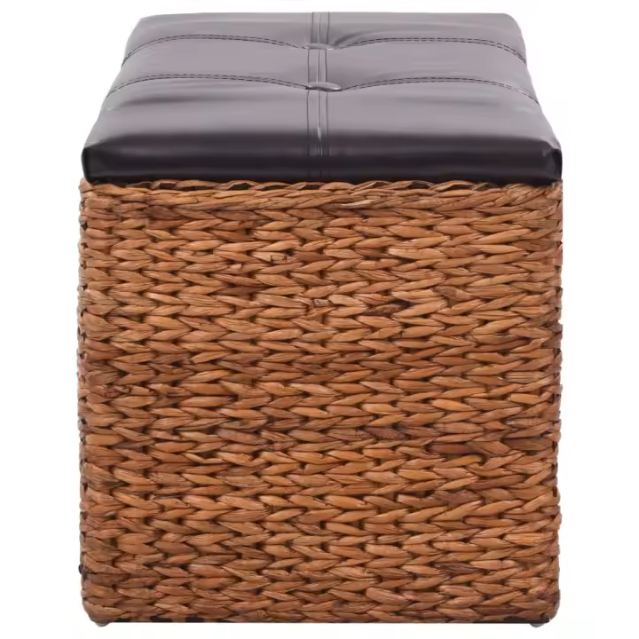 vidaXL Banco con 2 cestas hierba marina 71x40x42 cm marrón - 1