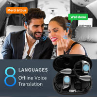 Auriculares De Traducción Bilingüe Bluetooth 5.4 Con Control Táctil Para Viajes Y Negocios Auriculares Inteligentes Con Voz Instantánea Para Aprendizaje - details 14