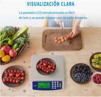 Báscula de cocina digital, báscula profesional de 30 kg/1 g con pantalla LCD retroiluminada y función de tara, báscula de precisión para alimentos, conversión de 3 unidades (sin pilas) - details 2