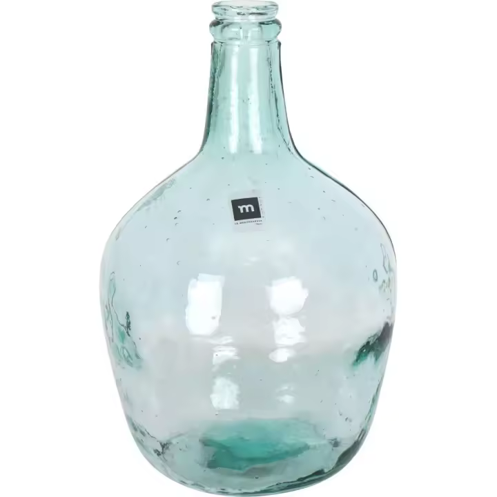 LILI HOME Jarrón Garrafa de Vidrio Reciclado – Estilo Mediterráneo Artesanal desde 4L hasta 16L Un objeto atemporal que une diseño, sostenibilidad y calidez. Cada pieza es única, soplada a mano con un acabado que conserva la belleza natural del vidrio re - 1