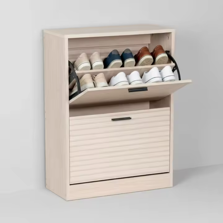 MOBLEKIT | Zapateros y Organizadores de Calzado con Diferentes Niveles, Muebles de Madera, Metal o Tela TNT, Opciones Abiertas o con Puertas para Entrada, Dormitorio o Recibidor - 1