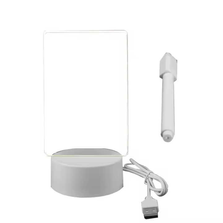 Luz Nocturna LED Transparente Y Luminosa Con USB Tablero De Mensaje Erasable Calendario Adorno De Escritorio Material Acrílico - 1