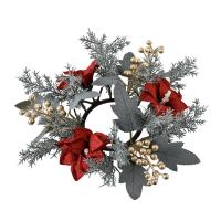 Anillo De Vela Navideño Guirnalda De Flores Soporte De Vela Para Barra Fiesta De Navidad Centelleo De Mesa Decoración De Puerta De Granja - details 2