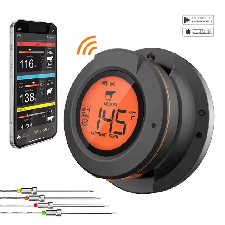 Termómetro De Cocina Inalámbrico Bluetooth Para Barbacoa Con Probes Inteligentes Y Control Por App Termómetro Digital Para Carne - 1