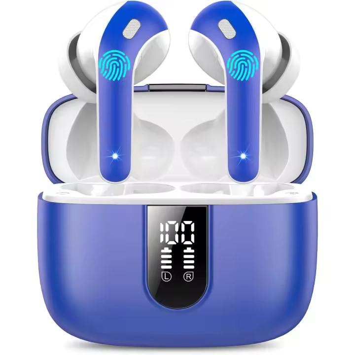 Auriculares Bluetooth, Auriculares Bluetooth 5,3, 4 Mic con Reducción de Ruido ENC, 50H con Graves, Cascos Inalambricos Bluetooth IP7 Impermeable, Carga rápida USB-C, Ajuste Cómodo - 1