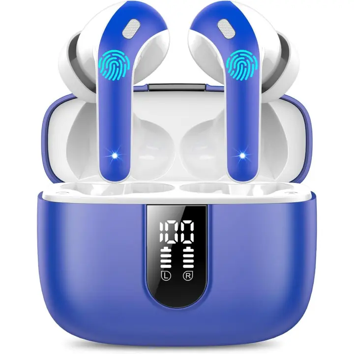 Auriculares Bluetooth, Auriculares Bluetooth 5,3, 4 Mic con Reducción de Ruido ENC, 50H con Graves, Cascos Inalambricos Bluetooth IP7 Impermeable, Carga rápida USB-C, Ajuste Cómodo - 1