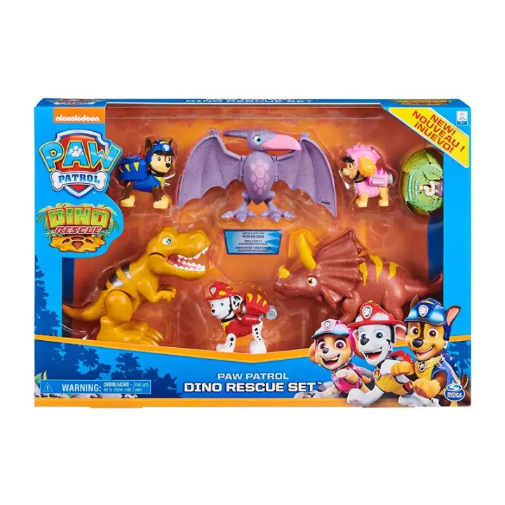 Spin Master Mega Set 3 Dinos + 3 Figuras Patrulla Canina - Gran Variedad de Aventuras - 1