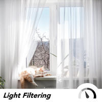 Panel De Cortinas Semi Transparentes Blancas/Oscurecidas Para Niños Para Sala De Estar Y Dormitorio Con Bolso Para Percha Voile De Fiesta - details 2