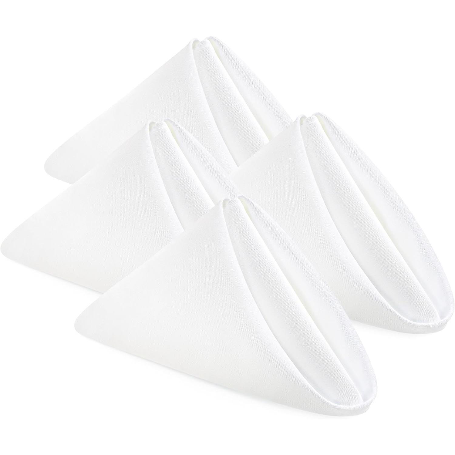 Servilletas de Tela reutilizables (paquete de 24) (Blancas, 43x43 cm)