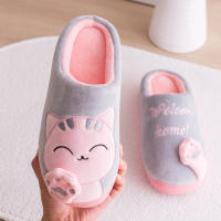 Zapatillas De Invierno Para Mujer Con Decoración De Gato Kawaii Cómodas Y Con Lona Llena De Peluche Zapatos De Pies Calientes Para El Hogar - details 4