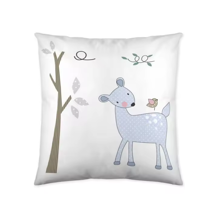 FUNDA DE COJIN VACIO INFANTIL 100% ALGODÓN CLK FOREST 50X50 CM COOL KIDS FABRICADO EN ESPAÑA - 1
