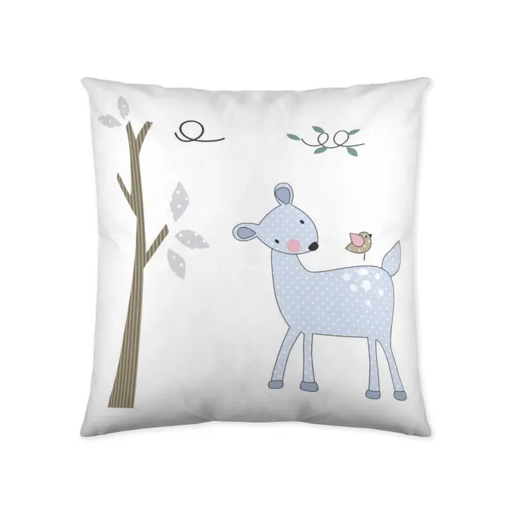 FUNDA DE COJIN VACIO INFANTIL 100% ALGODÓN CLK FOREST 50X50 CM COOL KIDS FABRICADO EN ESPAÑA - 1