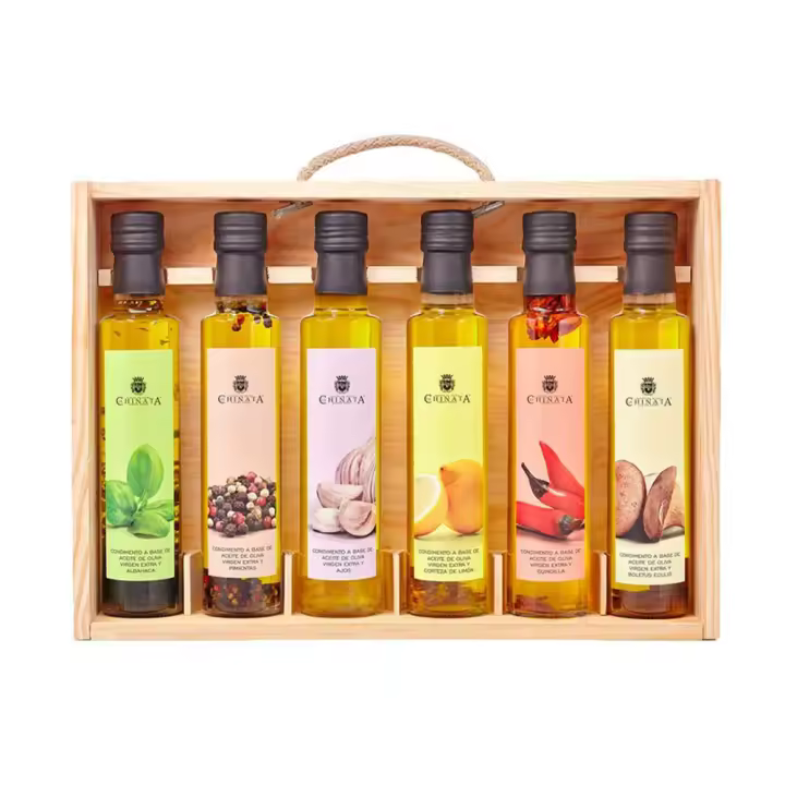 La Chinata Condimentos Premium Aceite de Oliva Virgen Extra con Trufa, Ajo, Guindilla, Albahaca, Boletus Eduli, Pimientas, Limón, Romero, Guindilla, Cebolla y Brasa (Estuche 6, Condimentos) - 1