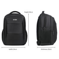 DreamTravel Mochila Profesional Elegante - Gran Capacidad 30L con Organización Multibolsillos | Portátil 15.6" + Tableta + Tejido Antiarrugas | Diseño Antirrobo y Asas Ergómicas para Oficina/Viajes (Negro/Azul marino) - details 3