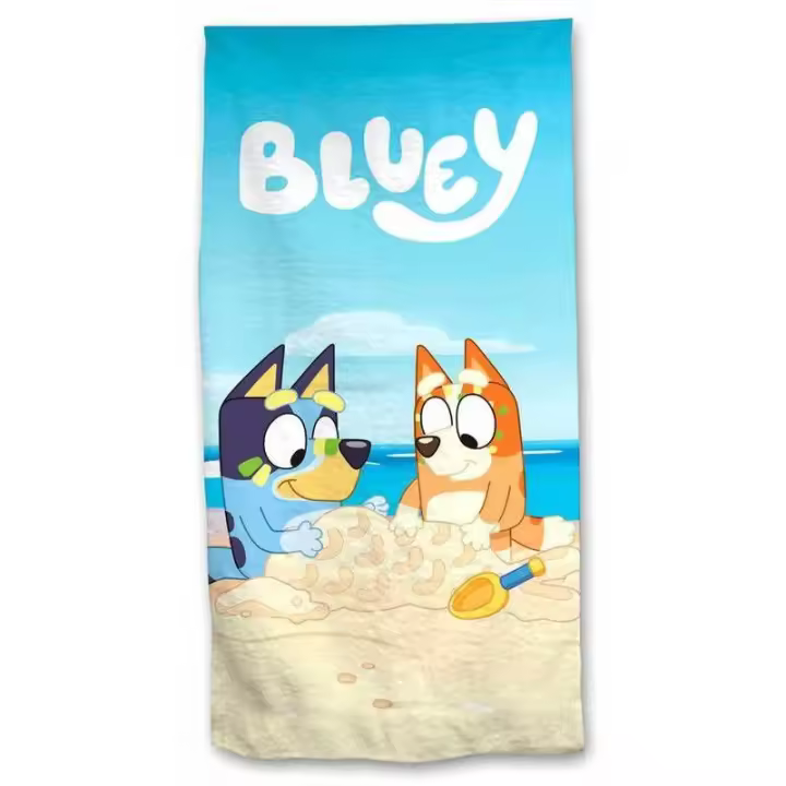 New Import - Toalla Infantil Bluey - Estampado - 100% Poliéster 70x140cm - Ideal para la Playa o Piscina - 1