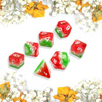 Juego De 7 Dados Polyhédricos De Resina En Forma De Sandía D&D Retro Accesorios Para Juegos De Mesa RPG TRPG Juguete Portátil Para Fiestas - details 5