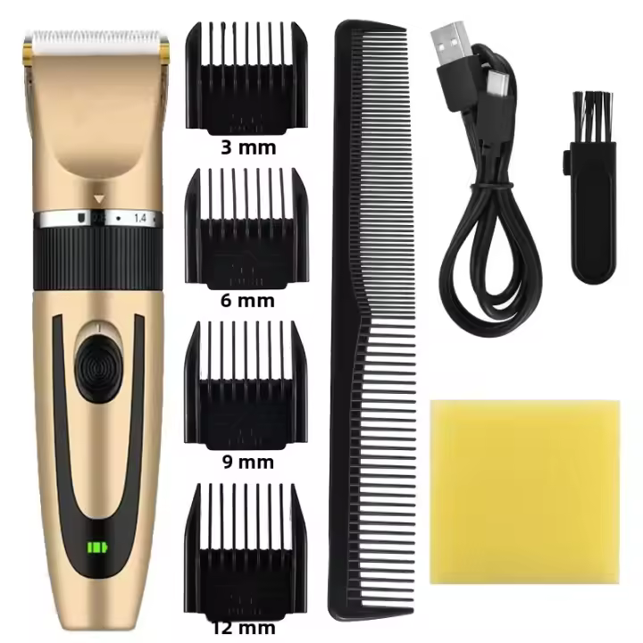 Afeitadora Eléctrica Para Hombres Recargable Trimmer De Cabello Profesional Máquina De Corte De Cabello Barbero Uso Doméstico Con Cabezales Interchangeables De Acero Inoxidable - 1