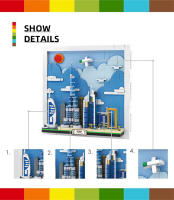Pintura De Arte De La Ciudad De Dubái En Postcard Con Skyline Bloques De Construcción Para Decoración Del Hogar Regalo Para Hombres Mujeres Y Niños - details 2