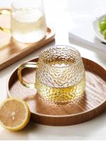 Taza De Café Con Patrón De Martillo 350ml/400ml Vidrio Resistente Al Calor Con Asa Para Bebidas Hoteles Hogar Coctelería - details 0