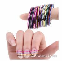 10pcs Cinta De Estrás Para Uñas 3D Herramienta De Arte De Uñas Decoración De Uñas Adhesivo Metálico De Color Roll DIY - details 3