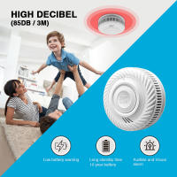 Detector De Fuma 1pc Advertencia De Incendio Interior Con Silbato De 85dB Alarma Para Casa Restaurante Hotel Oficina Baterías Duración De 10 Años - details 4