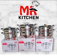 Olla Vaporizadora de Acero Inoxidable de Alta Calidad – 3 Piezas con Tapa de Vidrio Templado BRAND MK - details 0