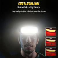 Lámpara Frontal De Pesca Super Brillante COB Luz De Trabajo Portátil Luz De Camping Al Aire Libre Con Luz Blanca Y Roja Pantalla De Poder - details 1