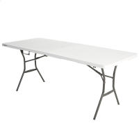 Mesa rectangular plegable blanco efecto granito Lifetime 185x76x74 cm - details 0