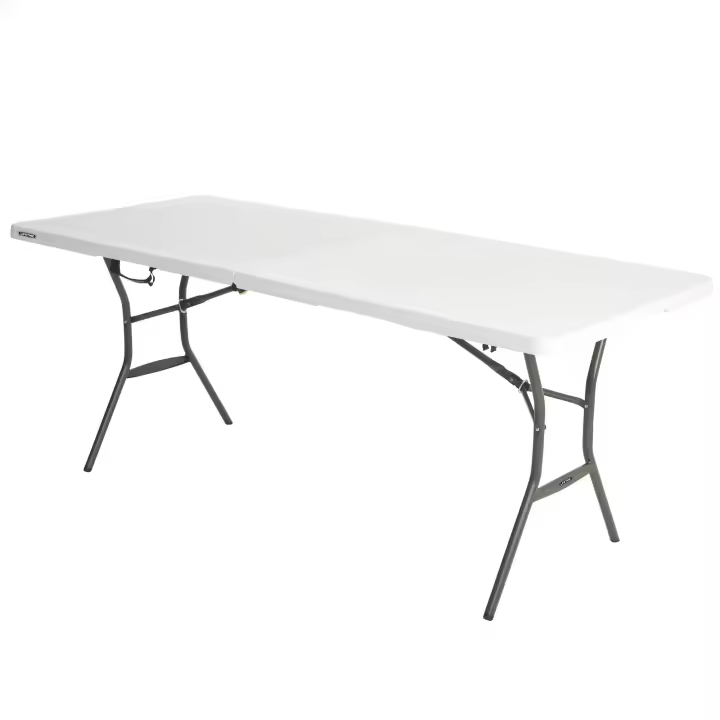 Mesa rectangular plegable blanco efecto granito Lifetime 185x76x74 cm - 1