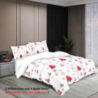 Juego De Cama Navideño 3 Piezas Con Patrón De Árbol De Navidad (1 Funda De Edredón + 2 Fundas De Almohada) Set De Algodón Suave Y Cómodo - details 2