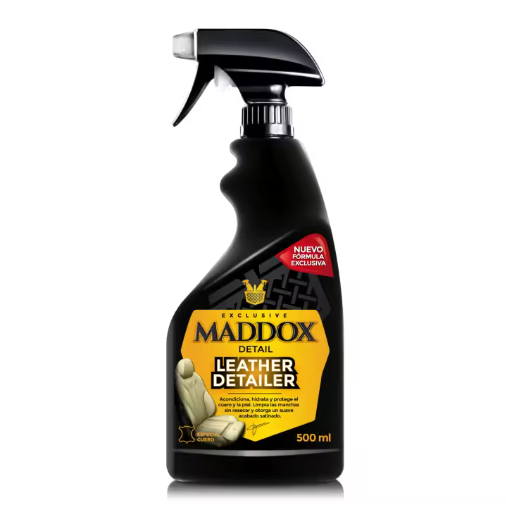 Maddox Detail - Leather Detailer - Limpiador de Cuero y Piel. 500 ml. Limpia Tapicerias de Cuero y Piel de forma Rápido y sin Esfuerzo. Limpia Asientos Coche Cuero y Piel - 1