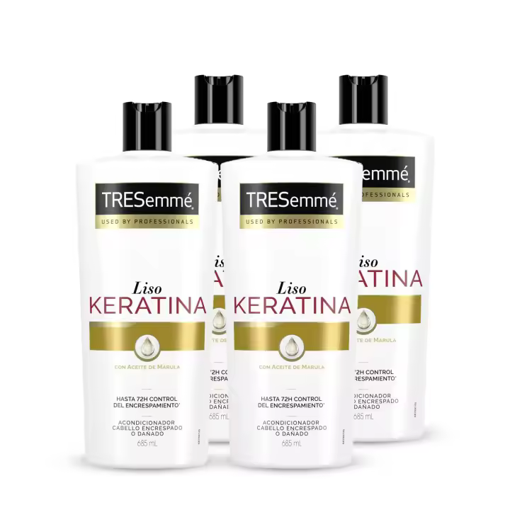 TRESemmé Acondicionador Liso Keratina 685ml - Pack de 4 - 1