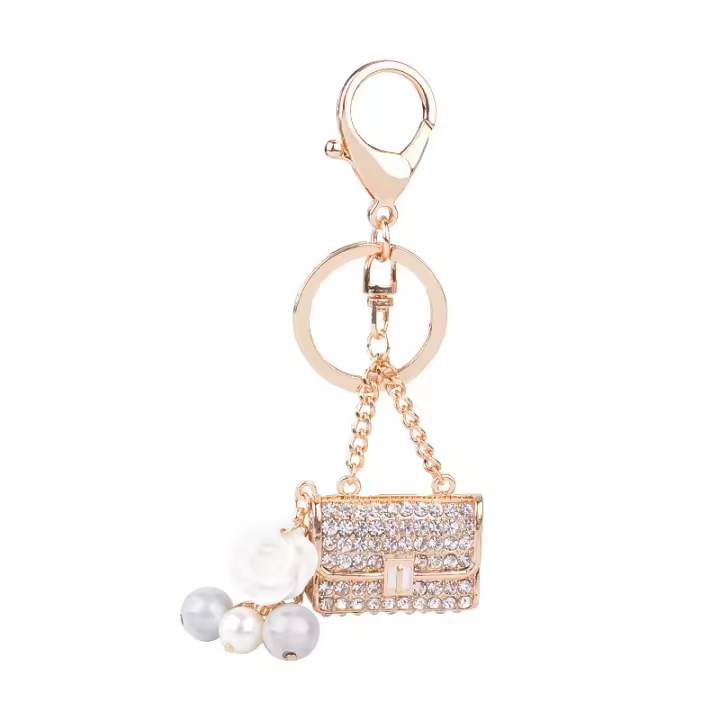 Llavero De Coche Con Diamantes Brillantes Para Mujer Adorno Para Bolso Regalo Perfecto Para El Día De San Valentín Material De Aleación - 1