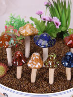 Juego De 4 Decoraciones De Jardín Coloridas En Cerámica Sombreros De Hongo Realistas No Desvanecientes Escultura De Toadstool - details 0