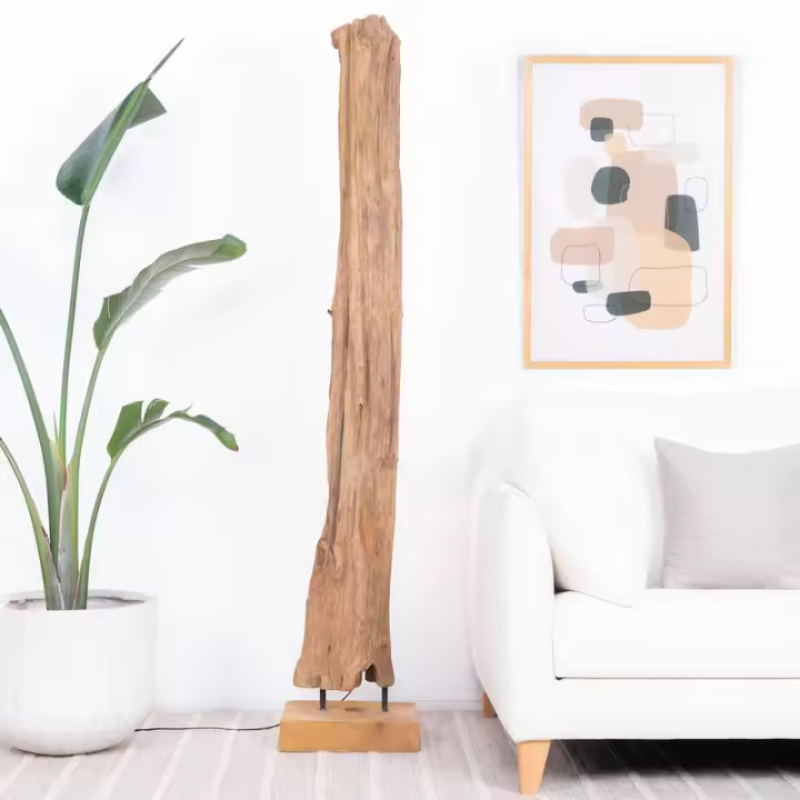 Wabi Home   Lámpara Organic L de pie - Madera - 1