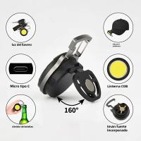 Linterna LED De Banda COB Para Llave De Billetera Mini Luz De Trabajo Recargable Tipo C Con Abrebotellas Para Camping Al Aire Libre - details 2